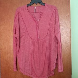 NWOT Free people strawberry long sleeve top